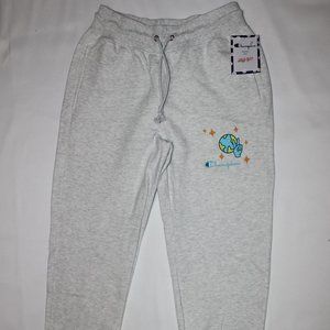 CHAMPION STEFFI LYN SILVER/GREY FLEECE PANTS MEDIUM
